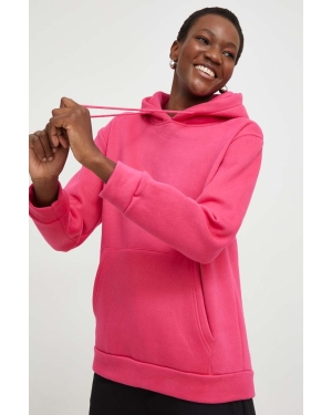 Answear Lab bluza damska kolor różowy z kapturem gładka