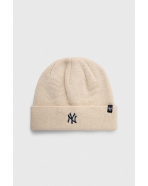 47brand czapka New York Yankees Randle kolor beżowy z grubej dzianiny