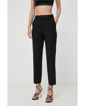 Ivy Oak spodnie damskie kolor czarny proste high waist