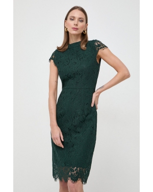 Ivy Oak sukienka kolor zielony mini dopasowana