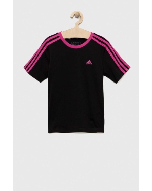 adidas t-shirt bawełniany dziecięcy kolor czarny