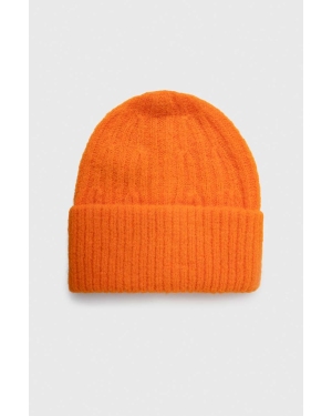 American Vintage czapka z domieszką wełny kolor pomarańczowy