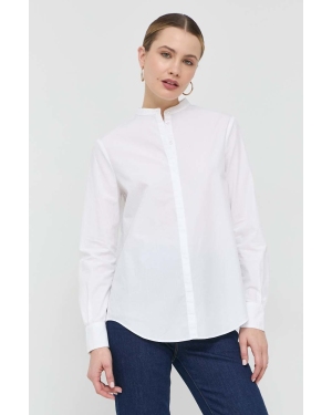 BOSS koszula bawełniana damska kolor biały regular