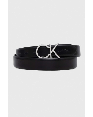 Calvin Klein pasek skórzany damski kolor czarny