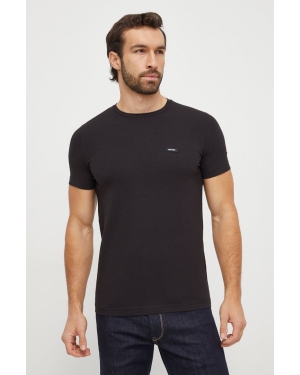 Calvin Klein t-shirt męski kolor czarny gładki