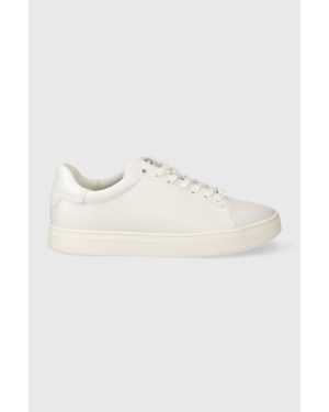 Calvin Klein sneakersy skórzane CLEAN CUPSOLE LACE UP kolor biały HW0HW01863