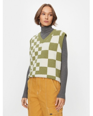 Vans Sweter Courtyard Checker Sweater Vest VN000F6WBD41 Zielony Regular Fit