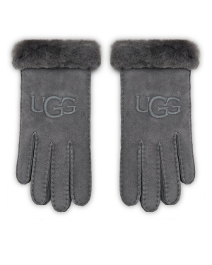 Ugg Rękawiczki Damskie W Sheepskin Embroider Glove 20931 Szary