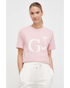Guess t-shirt bawełniany damski kolor różowy