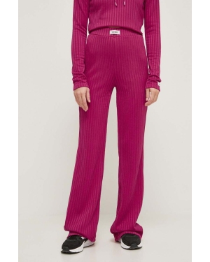 Guess spodnie ANNEKA damskie kolor różowy dopasowane high waist V4RB06 KC2U2
