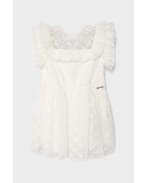 Guess sukienka dziecięca kolor biały midi rozkloszowana