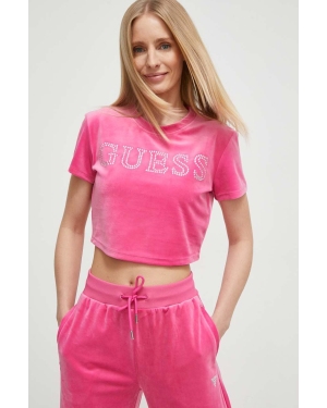Guess t-shirt COUTURE damski kolor różowy V3BI01 KBXI2