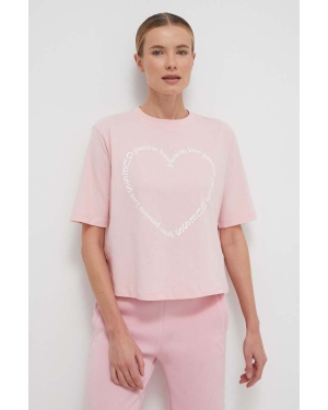 Guess t-shirt bawełniany GRAPHIC damski kolor różowy V4RI07 K8FQ4