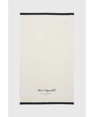 Karl Lagerfeld ręcznik bawełniany kolor beżowy