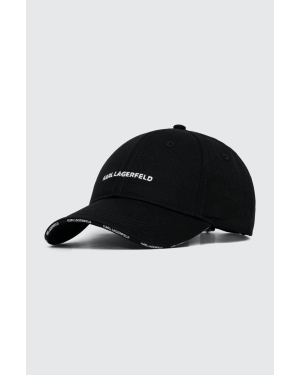 Karl Lagerfeld czapka z daszkiem bawełniana kolor czarny