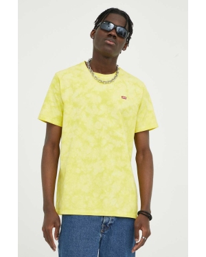 Levi's t-shirt bawełniany kolor żółty wzorzysty
