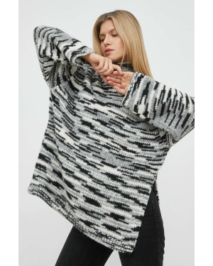 Marc O'Polo sweter wełniany damski kolor czarny ciepły z półgolfem