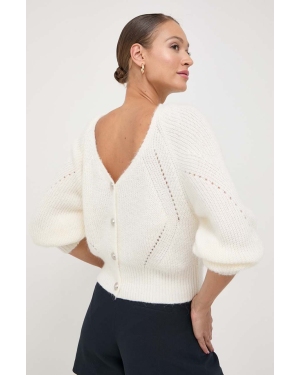 Morgan sweter z domieszką wełny damski kolor beżowy