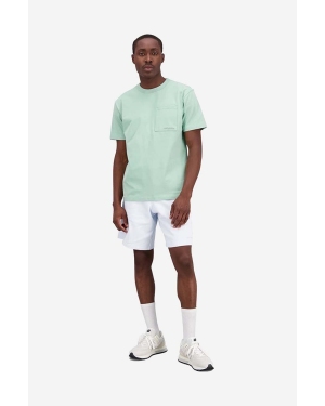 New Balance t-shirt bawełniany kolor zielony gładki MT23567SAE-SAE