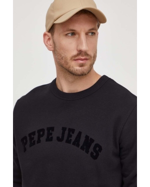 Pepe Jeans bluza bawełniana Randall męska kolor czarny z nadrukiem