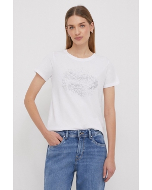 Pepe Jeans t-shirt bawełniany KIM damski kolor biały