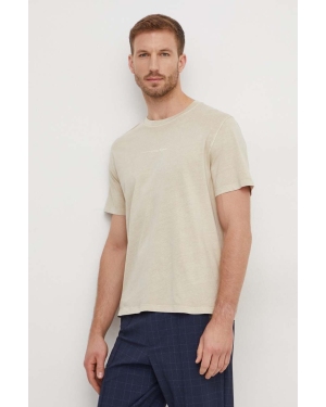 Pepe Jeans t-shirt bawełniany Dave Tee męski kolor beżowy z nadrukiem