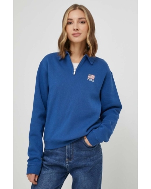 Polo Ralph Lauren bluza damska kolor niebieski z nadrukiem
