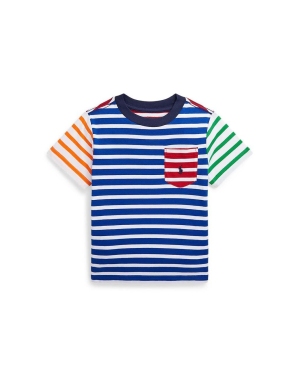 Polo Ralph Lauren t-shirt bawełniany dziecięcy kolor niebieski wzorzysty