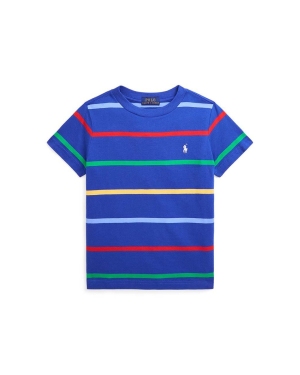 Polo Ralph Lauren t-shirt bawełniany dziecięcy kolor niebieski wzorzysty