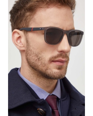 Tommy Hilfiger okulary przeciwsłoneczne męskie kolor szary