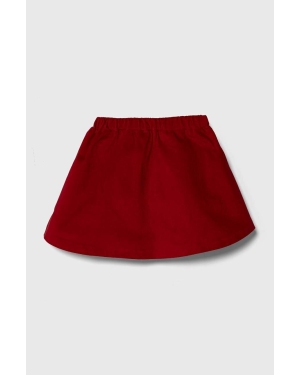 United Colors of Benetton spódnica dziecięca kolor czerwony mini rozkloszowana
