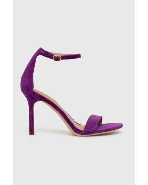 Lauren Ralph Lauren sandały zamszowe Allie kolor fioletowy 802916355009
