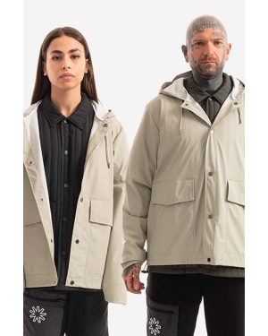 Rains kurtka przeciwdeszczowa Short Hooded Coat 18260 kolor szary przejściowa oversize 18260.CEMENT