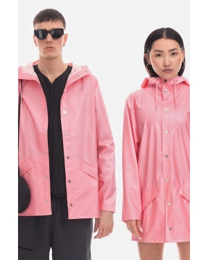 Rains kurtka Essential Jacket 12010 kolor różowy przejściowa oversize 12010-PINK.SKY