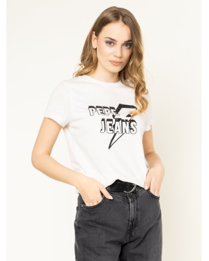 Pepe Jeans T-Shirt Clover PL504351 Biały Regular Fit
