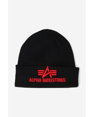 Alpha Industries czapka 3D Beanie kolor czarny z cienkiej dzianiny 168910.94