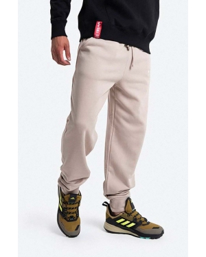 Alpha Industries spodnie dresowe bawełniane kolor beżowy gładkie 118365.627-BEZOWY