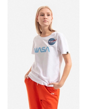 Alpha Industries t-shirt bawełniany NASA PM kolor biały 198053.574-BIALY