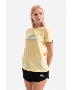 Alpha Industries t-shirt bawełniany kolor żółty 196051.495-ZOLTY