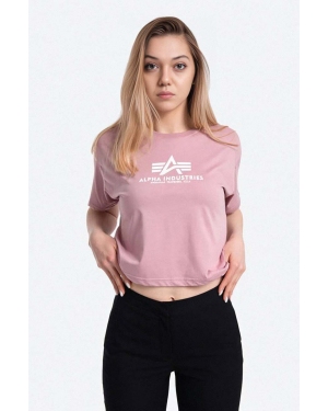Alpha Industries t-shirt bawełniany Basic Tee kolor różowy 116050.397-ROZOWY