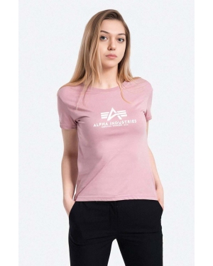 Alpha Industries t-shirt bawełniany New Basic T Wmn kolor różowy 196051.397-ROZOWY