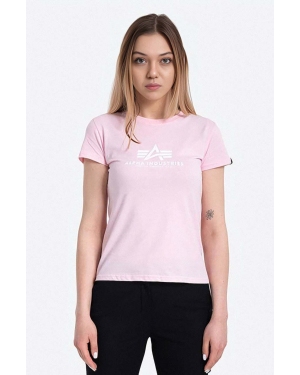 Alpha Industries t-shirt bawełniany New Basic T Wmn kolor różowy 196051.491-ROZOWY