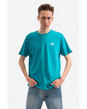 Alpha Industries t-shirt bawełniany kolor niebieski gładki 188505.576-NIEBIESKI