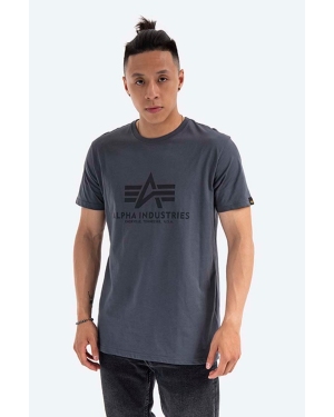 Alpha Industries t-shirt bawełniany Basic T-Shirt kolor szary wzorzysty 100501.412