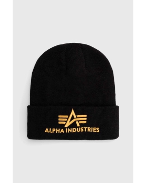 Alpha Industries czapka 3D Beanie kolor czarny z cienkiej dzianiny 168910.583