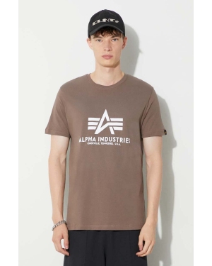 Alpha Industries t-shirt bawełniany Basic T-Shirt męski kolor beżowy z nadrukiem 100501.183