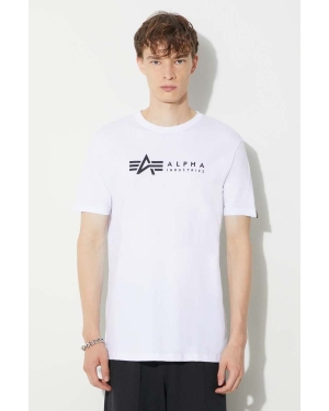 Alpha Industries t-shirt bawełniany 2-pack Alpha Label T 2 Pack męski kolor biały z nadrukiem 118534.09