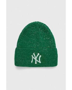 New Era czapka kolor zielony z grubej dzianiny NEW YORK YANKEES