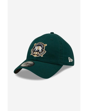 New Era czapka z daszkiem bawełniana kolor zielony z aplikacją 60222289-ZIELONY
