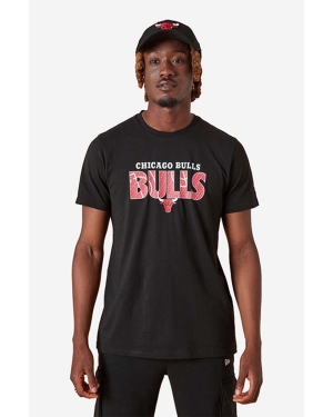 New Era t-shirt bawełniany NBA Infill Tee Bulls kolor czarny z nadrukiem 13083891-CZARNY